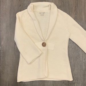 WHITE & WARREN | CREAM KNIT CARDIGAN